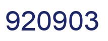 Number 920903 blue image