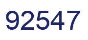 Número 92547 imagen azul