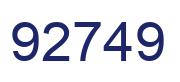 Number 92749 blue image
