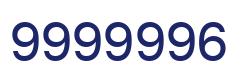 Número 9999996 imagen azul