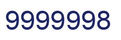 Número 9999998 imagen azul