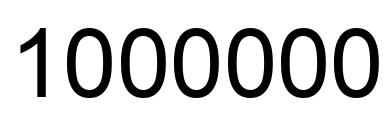 Número 1000000 imagen negro