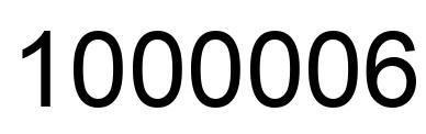 Number 1000006 black image