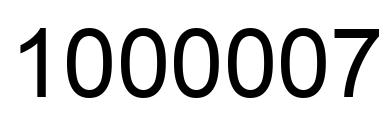 Number 1000007 black image