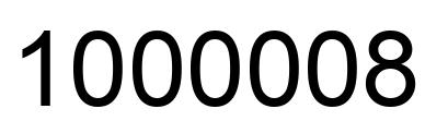 Number 1000008 black image