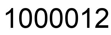 Número 1000012 imagen negro