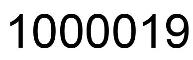 Número 1000019 imagen negro