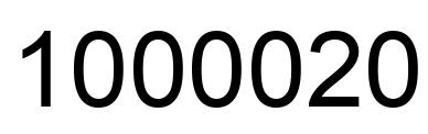 Número 1000020 imagen negro