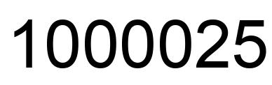 Number 1000025 black image