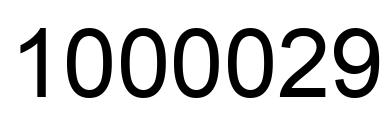 Number 1000029 black image