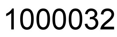 Number 1000032 black image
