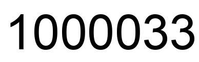 Number 1000033 black image