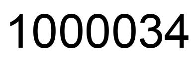 Number 1000034 black image