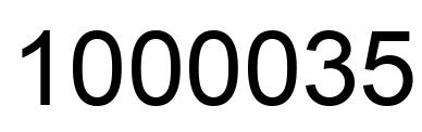 Number 1000035 black image