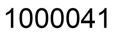 Number 1000041 black image