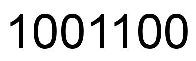 Número 1001100 imagen negro