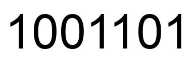 Número 1001101 imagen negro