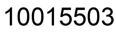 Number 10015503 black image