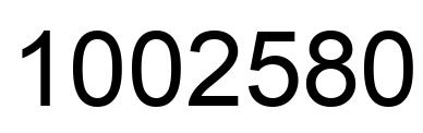 Number 1002580 black image