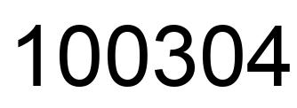 Number 100304 black image