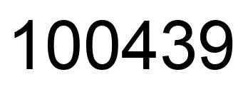 Number 100439 black image