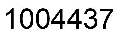 Number 1004437 black image
