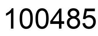 Number 100485 black image