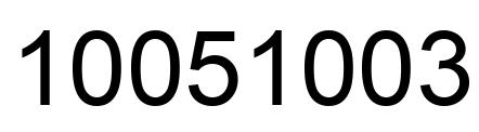 Number 10051003 black image