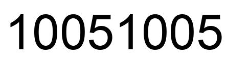 Number 10051005 black image