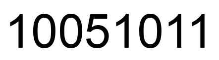 Number 10051011 black image