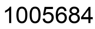 Number 1005684 black image