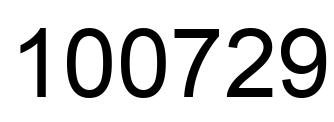 Number 100729 black image