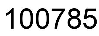 Number 100785 black image