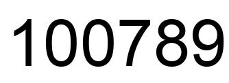 Number 100789 black image