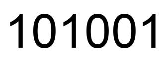 Número 101001 imagen negro