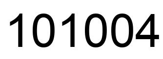 Número 101004 imagen negro