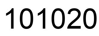 Número 101020 imagen negro