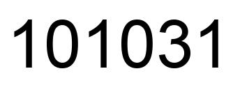 Number 101031 black image