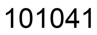 Number 101041 black image