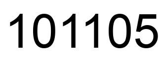 Number 101105 black image