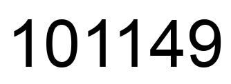 Number 101149 black image