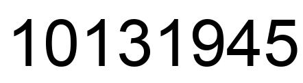 Number 10131945 black image
