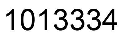 Number 1013334 black image