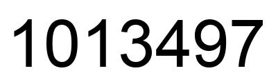 Number 1013497 black image