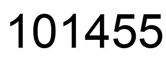 Number 101455 black image