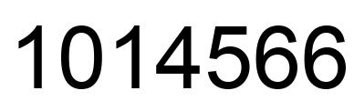 Number 1014566 black image