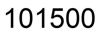Número 101500 imagen negro
