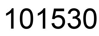 Number 101530 black image