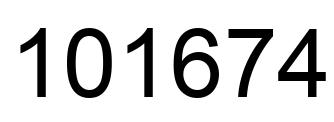 Number 101674 black image