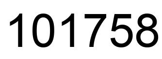 Number 101758 black image